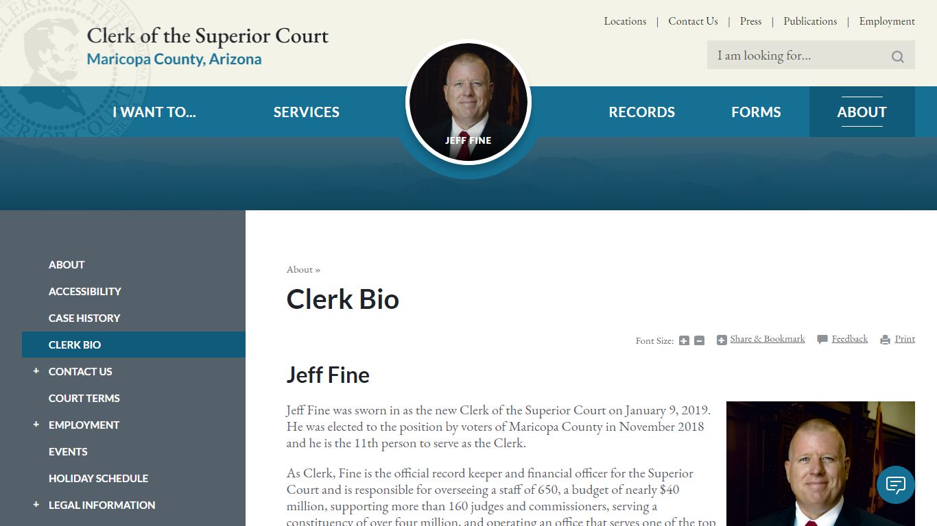 Clerk Bio | Maricopa County Clerk of Superior Court